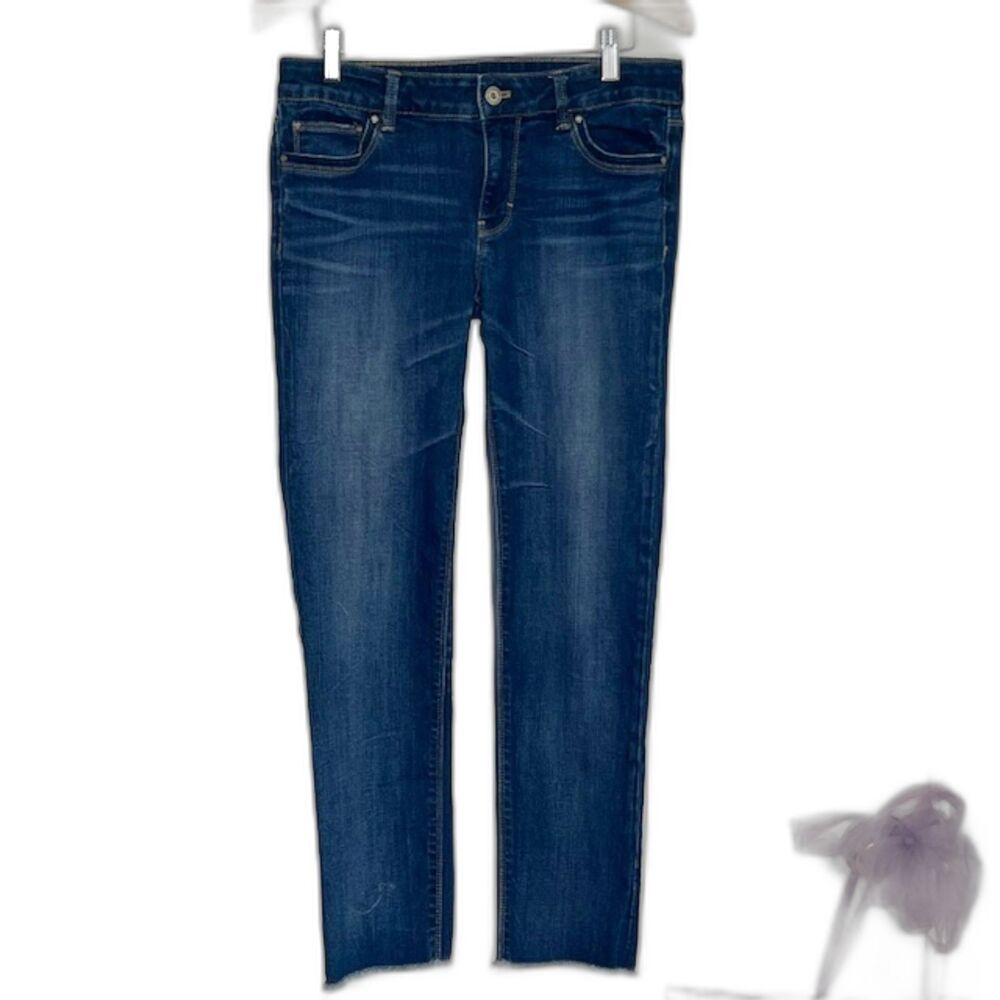 White House Black Market Women's Dark Blue Cropped Jeans